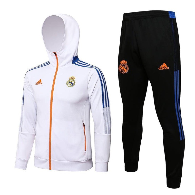 Conjunto Inverno Real Madrid Branca Adidas - Com Capuz